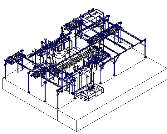 Manual Powder Coating Line for Supermarket Metal Shelves (1)