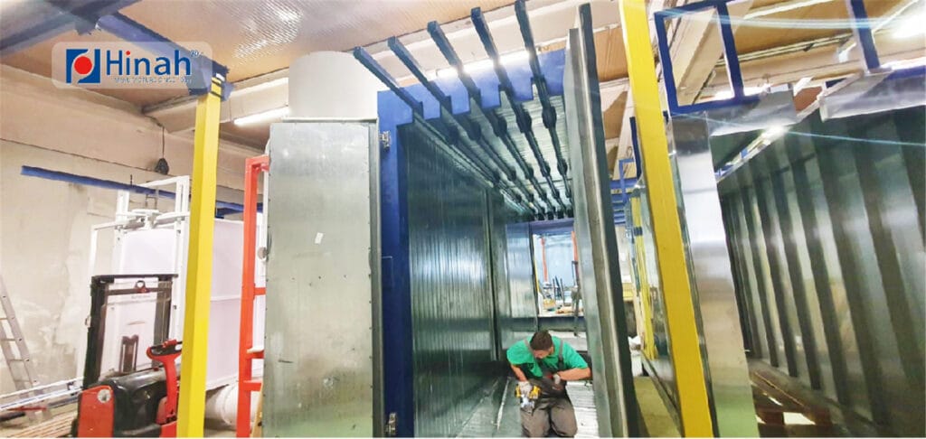 Manual Powder Coating Line for Supermarket Metal Shelves (10)