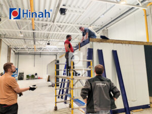 coating line manufacturer workshop with powder coating line